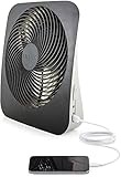 Treva 10-Inch Portable Desk Battery Fan, Powered by Battery and/or AC Adapter - Air Circulating with 2 Cooling Speeds, With Built In USB Charging Port
